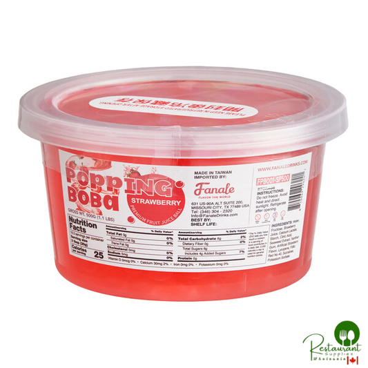 Fanale Strawberry Popping Boba 1.1 lb. - 12/Case