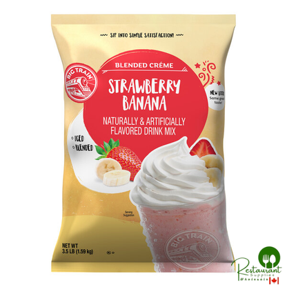 Big Train 3.5 lb. Strawberry Banana Blended Creme Frappe Mix
