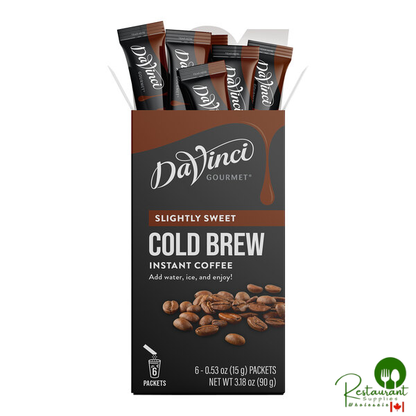 DaVinci Gourmet Slightly Sweet Cold Brew Instant Coffee Single-Serve Packet 15 Grams (0.53 oz.) - 48/Case