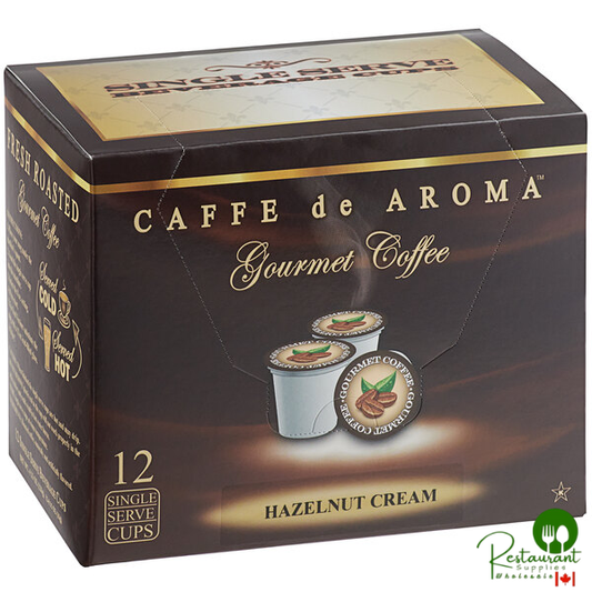 Caffe de Aroma 12-Count Hazelnut Cream Coffee Single Serve Cups - 6/Case