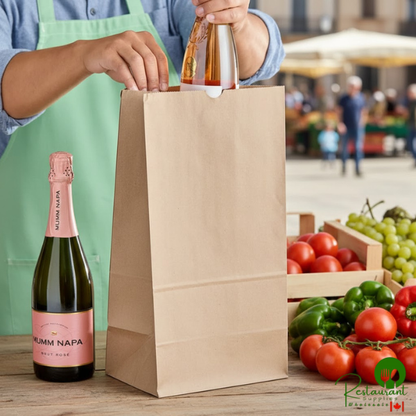 25 lb. Shorty Natural Kraft Paper Customizable Bag By Prime - 500/Case