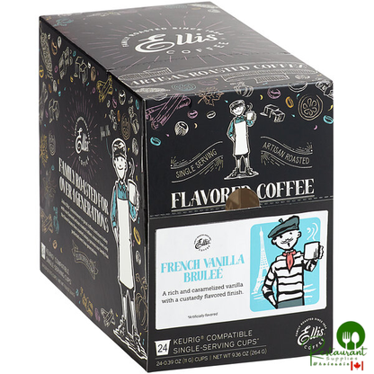 Ellis 24-Count French Vanilla Brulee Coffee Single Serve Cups - 4/Case