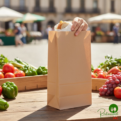 Heavy Duty 12 lb. Heavy-Duty Natural Kraft Paper Bag By Prime - 400/Case