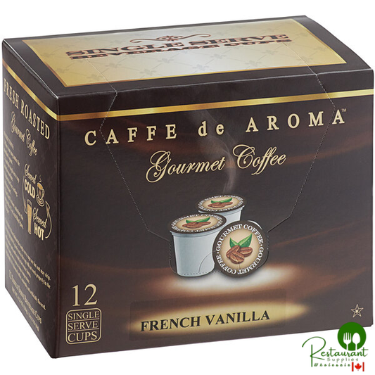 Caffe de Aroma French Vanilla Coffee Single Serve Cups - 12/Box