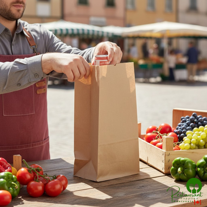 20 lb. Natural Kraft Paper Customizable Bag By Prime - 500/Case