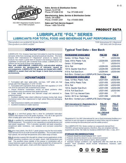 L0232-040 LUBRIPLATE FGL-2 SEVERE DUTY FOOD GRADE GREASE – 55 GALLON DRUM