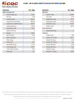 White 1M Baking Chocolate Chips – 50 lb Bulk Bag