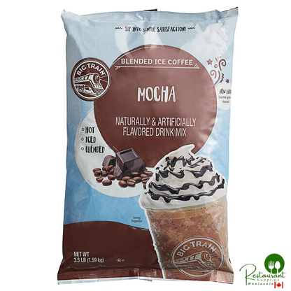 Big Train 3.5 lb. Mocha Blended Ice Coffee Mix - 5/Case