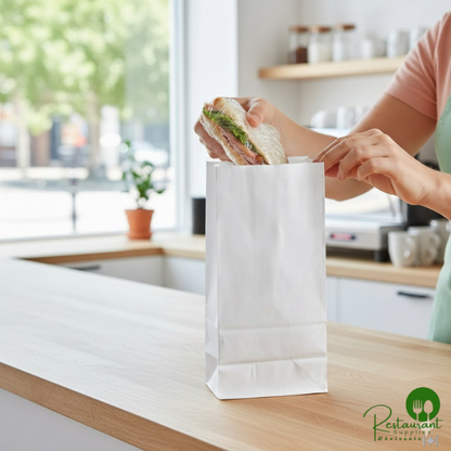 5 lb. White Paper Customizable Bag By Prime - 500/Case