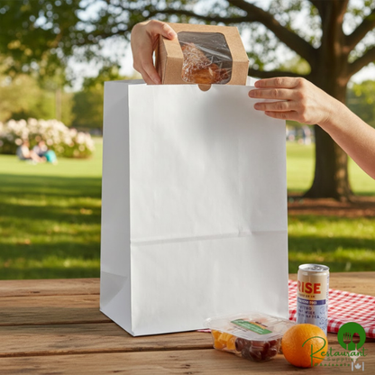 1/6 57 lb. White Heavy-Duty Paper Customizable Barrel Sack By Prime - 500/Case