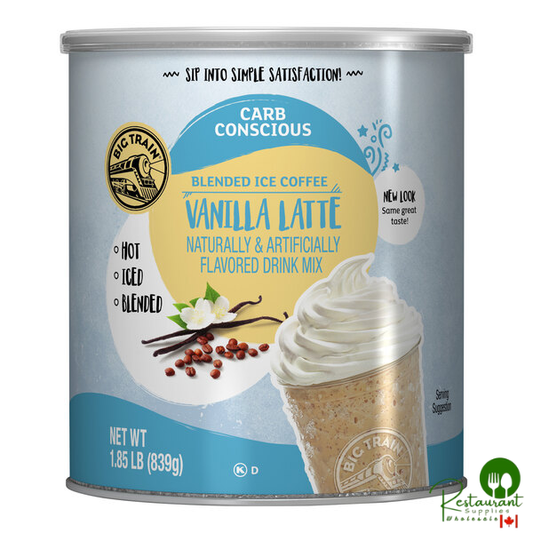 Big Train Low Carb Vanilla Latte Blended Ice Coffee Mix 1.85 lb. Can
