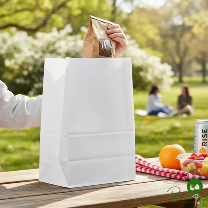 1/6 70 lb. White Extra Heavy-Duty Paper Barrel Sack By Prime - 400/Case