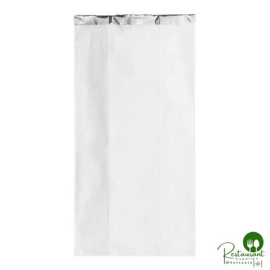 6 1/2" x 4 1/4" x 14 5/8" White Insulated Foil Bread Bag By Prime - 500/Case