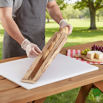 3 1/2" x 2" x 26" Kraft Paper Window Bread Bag with Wheat Design Print By Prime - 500/Case