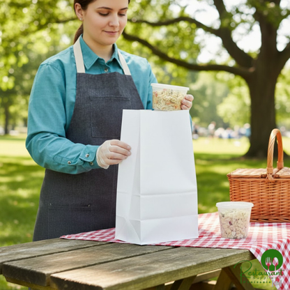 25 lb. Shorty White Paper Customizable Bag By Prime - 500/Case