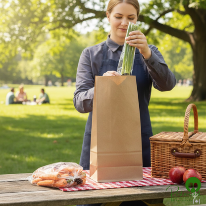 Heavy Duty 25 lb. Heavy-Duty Natural Kraft Paper Bag By Prime - 400/Case