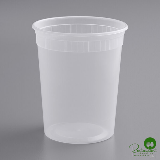Heavy Duty 32 oz. Microwavable Translucent Plastic Deli Container By Prime - 480/Case