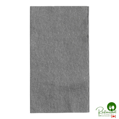 Prime Black Tweed Customizable Linen-Feel 1/6 Fold Guest Towel 12" x 17" - 500/Case