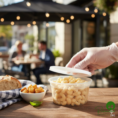 Heavy Duty 12 oz. Translucent Plastic Deli Container and Lid Combo Pack By Prime - 240/Case