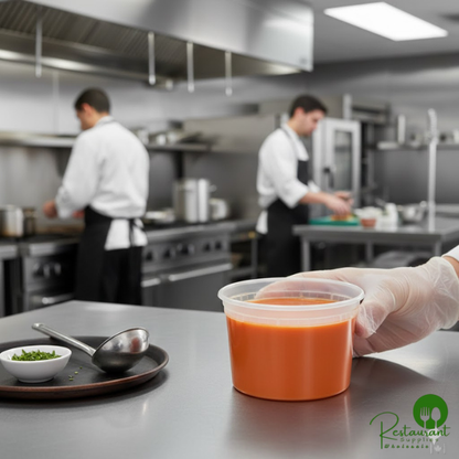 Heavy Duty 16 oz. Microwavable Translucent Plastic Deli Container By Prime - 480/Case