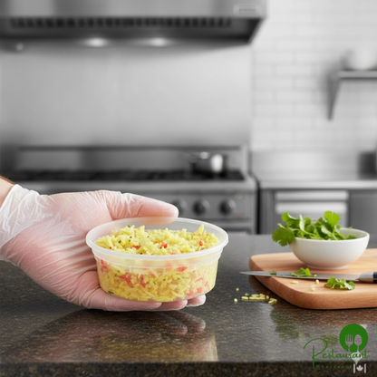 Heavy Duty 8 oz. Microwavable Translucent Plastic Deli Container By Prime - 480/Case