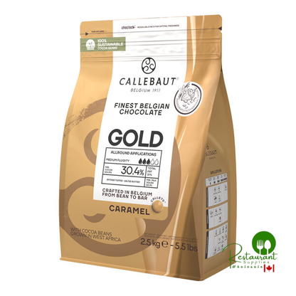 Callebaut Gold Caramelized White Chocolate Callets™ 5.5 lb. - 4/Case