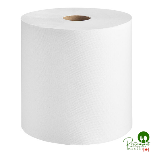 Prime Premium 8" White Aircell TAD Hardwound Paper Towel Roll, 600 Feet / Roll - 6/Case