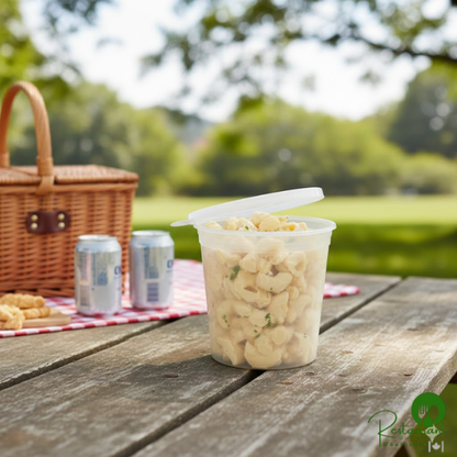 Heavy Duty 24 oz. Translucent Plastic Deli Container and Lid Combo Pack By Prime - 240/Case