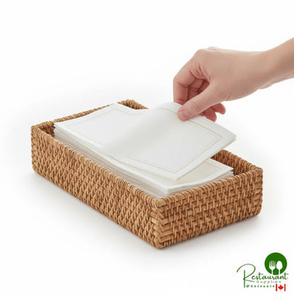 Prime Linen-Feel Gold Border Customizable 1/6 Fold Guest Towel - 500/Case