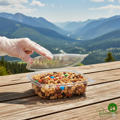 24 oz. Clear RPET Hinged Deli Container By Prime - 200/Case