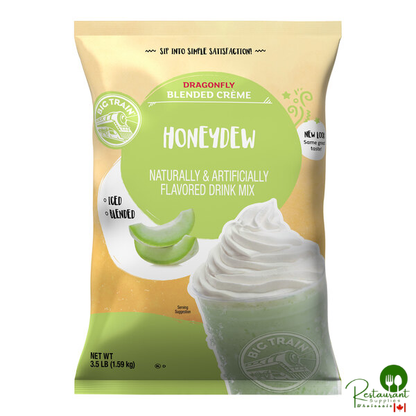 Big Train 3.5 lb. Dragonfly Honeydew Blended Creme Frappe Mix - 5/Case