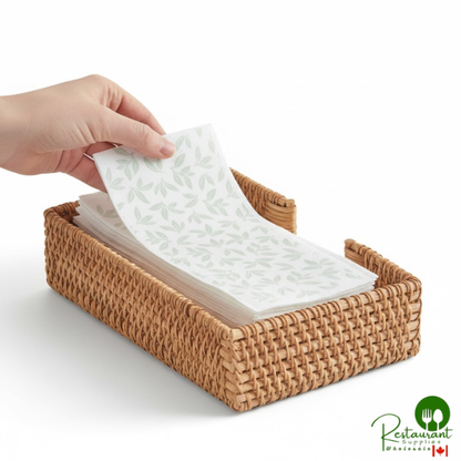 Prime Linen-Feel Leaf Pattern 1/6 Fold Guest Towel - 500/Case