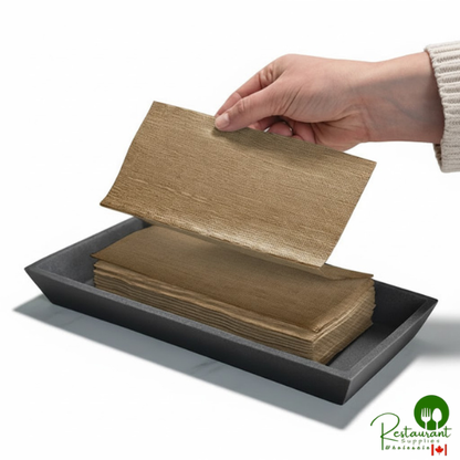 Hoffmaster FashnPoint® EZ Fold 11 1/2" x 15 1/2" Burlap Print Interfolded Guest Towel - 900/Case