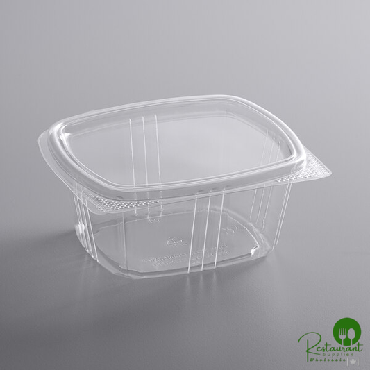 16 oz. Clear RPET Hinged Deli Container By Prime - 200/Case