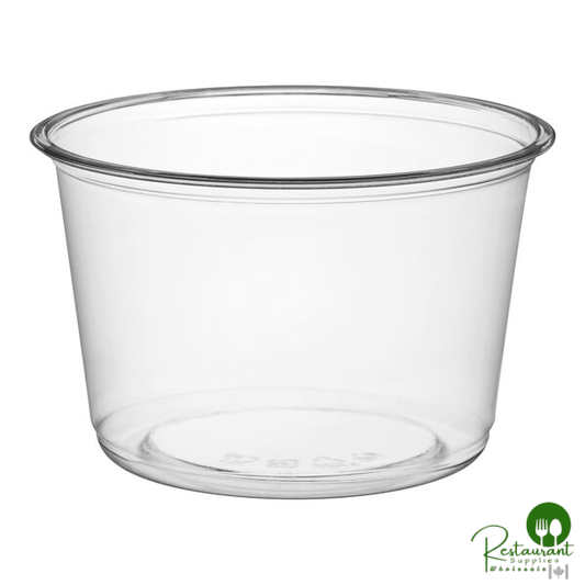 16 oz. Ultra Clear Recycled PET Plastic Round Deli Container By Prime - 500/Case
