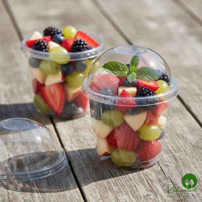 Ultra Clear PET Plastic Round Deli Container Dome Lid By Prime - 500/Case