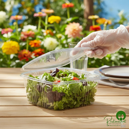 48 oz. Clear RPET Hinged Deli Container By Prime - 200/Case