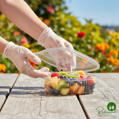 24 oz. Clear RPET Tall Hinged Deli Container By Prime - 200/Case