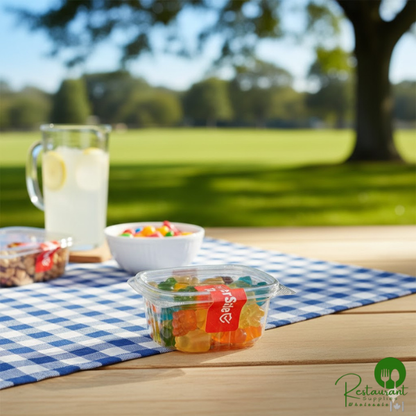 6 oz. Clear RPET Hinged Deli Container By Prime - 400/Case