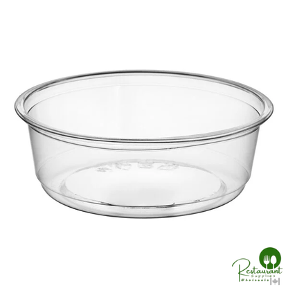 8 oz. Ultra Clear Recycled PET Plastic Round Deli Container By Prime - 500/Case