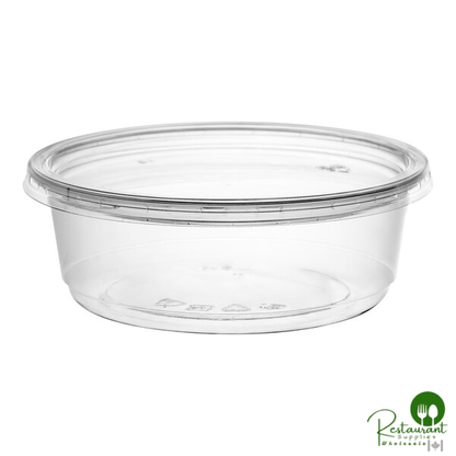 8 oz. Ultra Clear Recycled PET Plastic Round Deli Container and Lid Combo By Prime - 250/Case