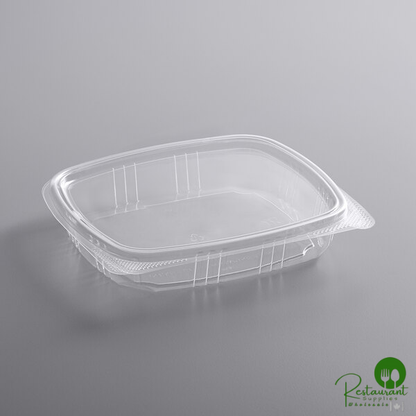 16 oz. Clear RPET Shallow Hinged Deli Container By Prime - 200/Case