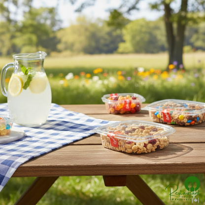 16 oz. Clear RPET Shallow Hinged Deli Container By Prime - 200/Case