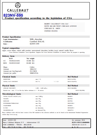 Callebaut 823 Milk Chocolate Callets™ 22 lb – Premium Belgian Baking Chocolate