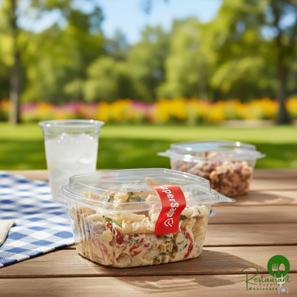 16 oz. Clear RPET Tall Hinged Deli Container By Prime - 200/Case