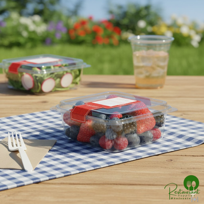 12 oz. Clear RPET Tall Hinged Deli Container By Prime - 200/Case