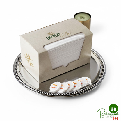 Hoffmaster 856460 Linen-Like Select 12" x 17" White 1/6 Fold Guest Towel in Dispenser Box - 500/Case