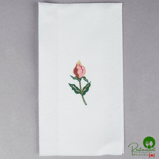 Hoffmaster 856515 Linen-Like 12" x 17" Floral Mist 1/6 Fold Guest Towel - 500/Case