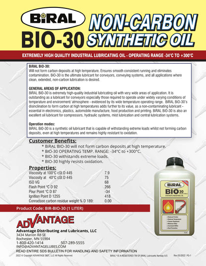 BIRAL BIO 30 FLUID – CASE OF 4 – 5 LITRE (1.321 US GALLONS)