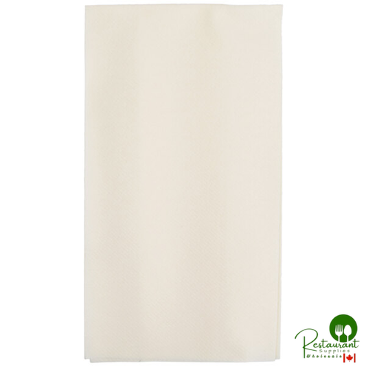 Hoffmaster 856803 Linen-Like 12" x 17" Ecru / Ivory 1/6 Fold Guest Towel - 500/Case